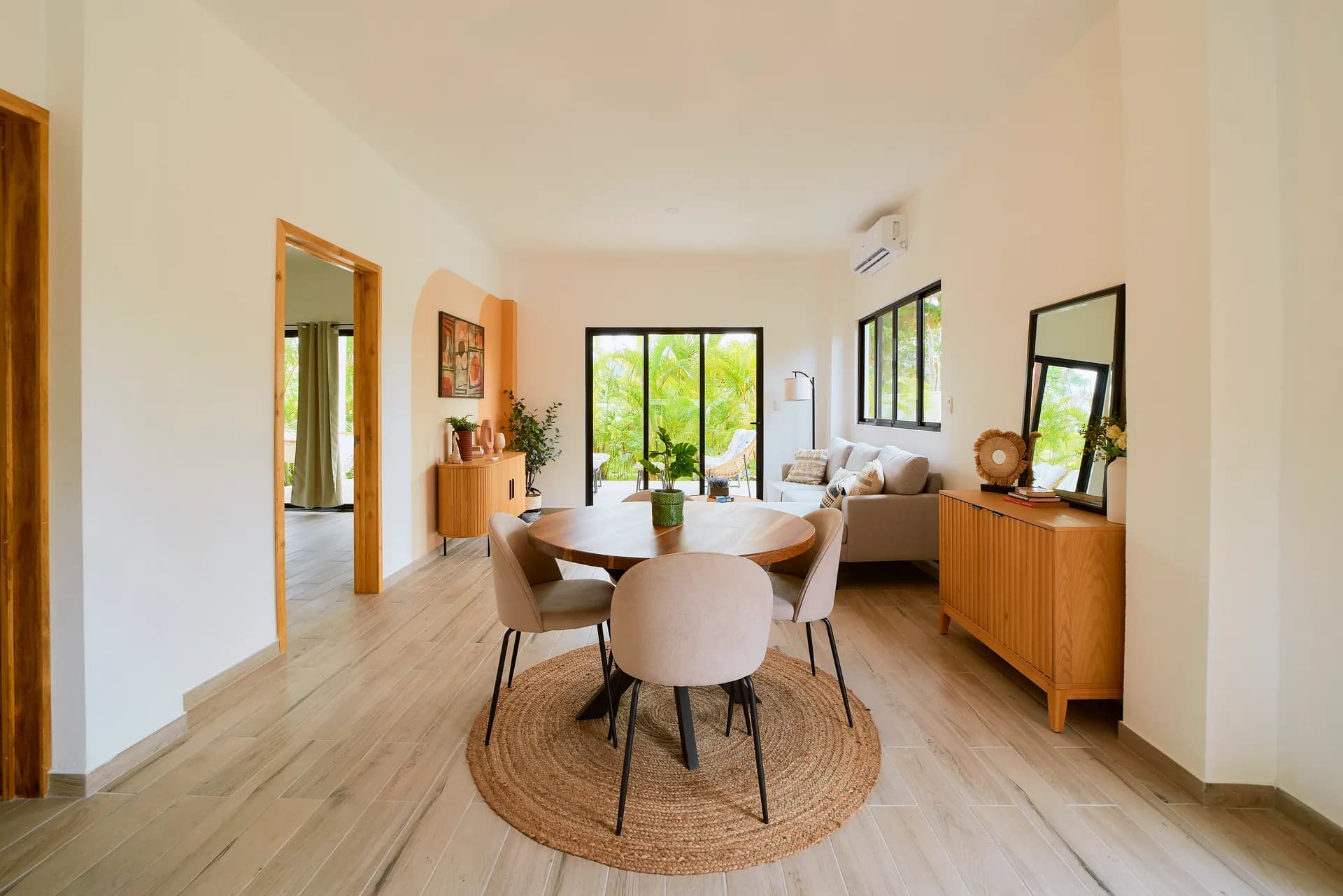 Comedor y sala de estar del apartamento de Casa Gray